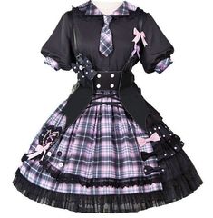 Kuromi Outfit, Pastel Goth Fashion, Old Fashion Dresses, Kawaii Fashion Outfits, Black And Purple, 가을 패션, Really Cute Outfits, Kawaii Clothes, Fancy Outfits