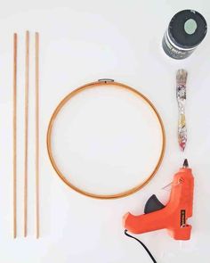 the supplies needed to make this embroidery project