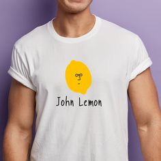 100% Cotton, Good Quality T-shirt, Unisex. Perfect gift for your friends! All packages are sent with Hellenic Post Office. Beatles Gifts, John Lemon, Average Face, Lemon Shirt, Beatles Tshirt, Oct 31, Vintage Music, Band Tees, Funny T