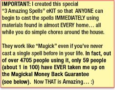 an email message with the caption'important i created this special 3 amazing spells that anyone can begin to spell