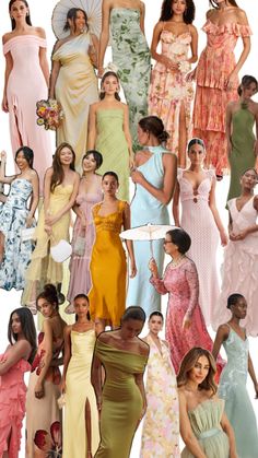 many different types of women in dresses