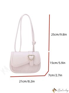 BirdinBag - Stylish Crossbody Bag with Metallic Heart Accent - A Fashion Must-Have! Trendy Heart-shaped Bag For Daily Use, Trendy Heart-shaped Bags For Daily Use, Trendy Heart-shaped Daily Use Bag, Trendy Shoulder Bag For Valentine's Day, Trendy Heart Shaped Shoulder Bag For Daily Use, Casual Rectangular Shoulder Bag For Valentine's Day, Trendy Valentine's Day Satchel Shoulder Bag, Trendy Valentine's Day Pouch Bag, Casual Heart-shaped Shoulder Bag For Gift