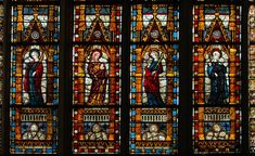 stained glass windows in the cathedral