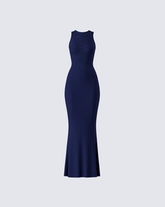 Turn heads and make waves in this navy gown 🌊 This jersey fabric dress, with its bold, deep shade, playful lace-up details, and butterfly print on the back, is the perfect look for any occasion that calls for a subtle and elegant moment 💙 Navy Blue Pfp, Libra Szn, Dressy Summer Dresses, Jersey Fabric Dress, Winery Outfit, Midnight Blue Dress, Dress Png, Wineries Outfit, Navy Gown