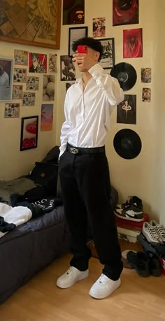 Guy Outfits Fancy, Hocoming Outfits, Outfits With White Pants Men, Collard Shirt Outfits Men Casual, Mens Dress Outfits Formal, Thanksgiving Outfit Men Casual, Fancy Casual Outfits Men, Middle School Dance Outfits Boys, Starboy Fits