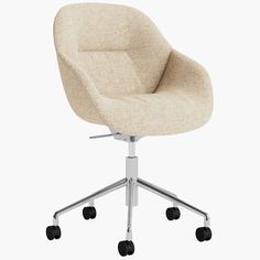 an office chair with casteors and wheels is shown in front of a white background