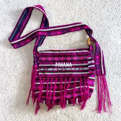 Embroidered Multicolor Crossbody Bag From Panama, Zipper Closure, Lined Inside. Never Used! Trendy Shoulder Bag With Embroidered Logo For Travel, Travel Crossbody Bag With Embroidered Logo, Casual Embroidered Crossbody Shoulder Bag, Pink Crossbody Shoulder Bag For Festival, Multicolor Embroidered Crossbody Travel Bag, Travel Crossbody Bag With Multicolor Embroidery, Multicolor Embroidered Crossbody Shoulder Bag With Adjustable Strap, Multicolor Embroidered Shoulder Bag With Adjustable Strap, Multicolor Embroidered Crossbody Bag