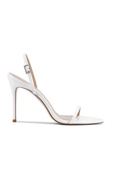 Lyon 100 Sandal - White | Femme LA Pointed Toe Heels, Lyon, Elegant Design, Stiletto Heels, Adjustable Straps, Heel Height, Buckle, Sandals, Wardrobe