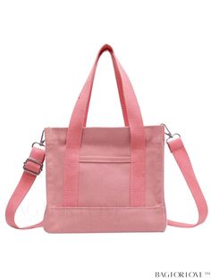 BagForLove - Versatile Canvas Crossbody Shoulder Bag for Women - Multi-purpose Tote Handbag Versatile School Canvas Tote Bag, Trendy Rectangular Canvas Bag With Adjustable Handle, Handheld Canvas Bag With Removable Pouch For School, Large Capacity Crossbody Canvas Bag For School, School Tote Bag With Adjustable Strap, Handheld Canvas Bag For School, Casual Pink Rectangular Bag, Square Canvas Bag With Removable Pouch For School, Trendy Rectangular Canvas Bag With Adjustable Strap