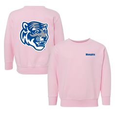 Gear up your little Tiger in style with our Memphis Tigers Toddler Crewneck Sweatshirt. Made from cozy and soft fabric, this sweatshirt features super unique graphics that showcase the pride of the Tigers Nation. From game day excitement to everyday adventures, your little fan will stand out in this officially licensed apparel. Available in various sizes to fit your little one perfectly. Get the Memphis Tigers Toddler Crewneck Sweatshirt today and let your baby show off their team Mascot Long Sleeve Sweatshirt For Fans, Mascot Sweatshirt Long Sleeve Fan Apparel, Pink Cotton Sweatshirt For Fan Merchandise, Pink Casual Sweatshirt For Fan Merchandise, Pink Cotton Sweatshirt With School Spirit, Pink Cotton Sweatshirt For School Spirit, Sporty Cotton Sweatshirt With Mascot, Cotton Long Sleeve Sweatshirt With Mascot, Pink Long Sleeve Sweatshirt For Fan Merchandise