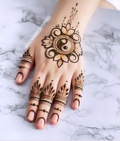 a woman's hand with hennap on it and the hands are decorated