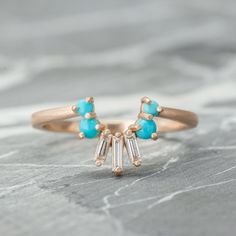 Turquoise And Diamond Basket Contour Band Unique Womens Wedding Rings, Western Themed Wedding, Contour Band, Engagement Ring Pictures, Marquise Shape Diamond, Wedding Ring For Her, Baguette Diamonds, Travel Jewelry Case, Ring Pictures