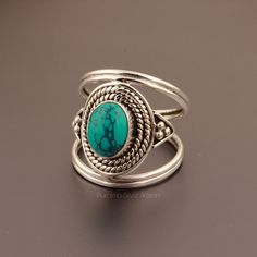 Turquoise ring 92.5% Silver Ring Silver Ring Solid Sterling | Etsy Brasil Silver Turquoise Ring, Christmas Engagement, Ring Turquoise, Turquoise Ring Silver, Bohemian Rings, Ring Oval, Genuine Turquoise, Silver Rings Handmade, Oval Stone