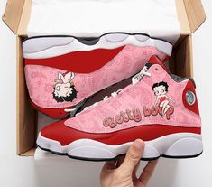 Find Betty Boop Cartoon Printed J13 Shoes, Sports Shoes, Fashion Shoes. on eBay in the category Clothing, Shoes & Accessories>Men>Men's Shoes>Casual Shoes. Shoe Custom, Shoes Cartoon, Jordan 13 Shoes, Cartoon Shoes, Betty Boop Cartoon, Personalized Shoes, Red Sneakers, Jordan 13, Shoe Gifts