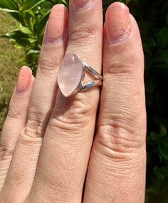 🌟 Stay in the loop for exciting updates and giveaways by following us on Instagram! Find us at: @ShineBrightCrystals 🌟 📏 Size: 6.5 Discover the enchanting beauty of our Rose Quartz Sterling Silver Ring. This size 6.5 ring features a meticulously handcrafted sterling silver setting, embracing a luminous Rose Quartz gemstone known for its soothing and loving energies. 🌸 Ideal for everyday elegance or as a thoughtful gift. Elegant Design: Sterling silver provides a classic, durable setting. Nat Rose Quartz Crystal Ring For Promise, Promise Ring With Rose Quartz And Gemstone Detail, Rose Quartz Crystal Ring Gift, Adjustable Rose Quartz Jewelry In Rose Color, Adjustable Rose Quartz Rose-colored Jewelry, Rose Gold Spiritual Crystal Ring For Gift, Silver Rose Quartz Crystal Ring Gift, Handmade Rose Gold Crystal Ring As Gift, Handmade Pink Crystal Ring For Anniversary