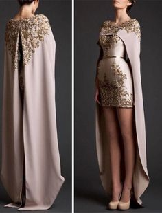 Two Piece Cocktail Dresses Elegant Dress Wedding Guest Party Wear Short / Mini Sleeveless Jewel Neck Capes Stretch Fabric with Appliques Shawl Krikor Jabotian, Cocktail Dress Elegant, Huge Design, Evening Dresses Online, Dress Wedding Guest, Girls Formal Dresses, Fashion Friday, Dresses Style, Piece Prom Dress