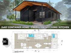 the floor plan for this cabin is very small, but it has two bathrooms and an attached