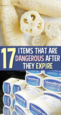 there are many different types of soaps on the table with text that reads 30 items that are dangerous after they expire