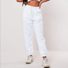 White Sweatpants, Brand New. 90’s Oversized Style Joggers. White Sweatpants With Elastic Waistband For Jogging, White Sweatpants With Elastic Waistband, Sporty White Sweatpants With Elastic Waistband, White Bottoms For Jogging In Winter, White Joggers With Elastic Waistband For Jogging, White Jogging Pants With Elastic Waistband, White Sweatpants With Elastic Waistband For Streetwear, White Relaxed Fit Sweatpants For Jogging, White Athleisure Joggers With Elastic Waistband