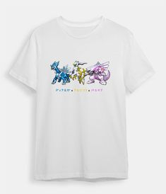 The 3 main legends of the 4th generation join together to offer you this Pokemon t-shirt of Arceus Dialga and Palkia, become the master of Sinnoh Arceus the creator of Sinnoh accompanied by Dialga the master of time and Palkia the master of space. Japanese Kanji: Dialga x Arceus x Palkia This crew neck t-shirt from Retro-Worlds has an adaptable design and hides a whole host of benefits. Our pure 100% cotton t-shirt has a simple style and is luxuriously soft. Enjoy high-quality design and printin White Pre-shrunk Fandom T-shirt, White Short Sleeve Fandom T-shirt, White Fandom T-shirt, Pre-shrunk, Pre-shrunk White Fandom T-shirt, White Pre-shrunk T-shirt For Fandom, Elite Four Pokemon, Dialga And Palkia, Pokemon T, Lance Black