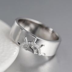 Mens Silver Wedding Bands Nautical Style Rudder Ring-VANCARO Elegant Stainless Steel Couple Rings For Wedding, Elegant Stainless Steel Wedding Couple Rings, Formal Silver Stainless Steel Couple Rings, Silver Stainless Steel Wedding Ring, Silver Stainless Steel Wedding Jewelry, Luxury Silver Couple Rings For Promise, Luxury Silver Couple Promise Rings, Silver Stainless Steel Couple Rings For Wedding, Mens Silver Wedding Bands