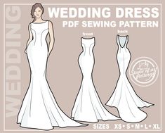 the wedding dress sewing pattern is shown