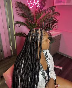 Large Calf Length Knotless Braids, Large Bob Knotless Box Braids, Med Large Knotless Braids, Large Braids For Black Hair, Medium Sized Knotless Braids, Notlessbox Braids Styles Long, Medium Large Knotless Box Braids, Big Knotless Box Braids, Island Braids