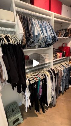 the closet is full of clothes and other items