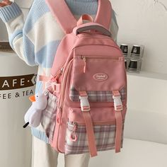 Kylethomasw Lattice College Kawaii Backpack Girl Cute Travel Backpack Trendy Cool Women School Bag Fashion Female Laptop Student Kids BagsDetails ShowAngle Show Trendy Rectangular Backpack For Students, Trendy Rectangular Student Backpack, Kawaii Portable Bags For Students, Portable Kawaii Bags For Students, Kawaii School Bag With Zipper Closure, Kawaii School Bags With Zipper Closure, Kawaii Student Bags For Back To School, Kawaii School Bag For End Of School Year, Cute Large Capacity Shoulder Bag For School