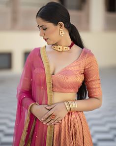 Kanchali-Kalidar Pink Lehenga Set - www.riafashions.com Lehenga Suit, Choli Blouse, Lehenga Online, Pink Lehenga, Online Shopping India, Net Dupatta, Color Coral, Your Smile, Wedding Collection