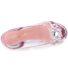 A pair of elegant, clear slingback style sandals with flower rhinestones feature a comfortable cushioned insole that snuggles your feet to provide comfort with every step. These sandals are playful and reflect an extravagant look. Easy to be paired with jeans or dresses for a casual look. It's beautiful and elegant and perfect for office, interview, party, casual, Christmas Day, dating, and evening. Clear Open Toe Heels For Prom, Clear Open Toe Sandals For Wedding, Clear Sandals For Spring Wedding, Spring Wedding Clear Sandals, Chunky Heel Sandals, Womens Chunky Heels, Rhinestone Sandals, Rhinestone Heels, Chunky Heels Sandals