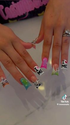 Duck Nail Inspo Medium, Classy Freestyle Nails, Square Junk Nails, Star Duck Nails, Extra Short Duck Nails, Duck Nail Inspo Short, Cute Duck Nails Designs, Junk Duck Nails Short, Duck Nails Ideas