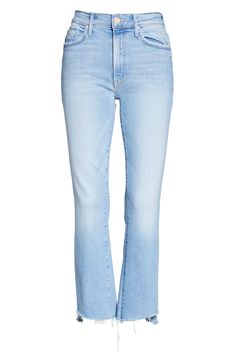 MOTHER The Insider High Waist Step Frayed Hem Crop Jeans | Nordstrom Paris Tee, Mother Jeans, Denim Pants Women, Crop Jeans, White Denim, Stardust, Got It, Cropped Jeans, Pebbled Leather