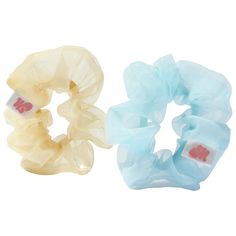 A set of two small organza scrunchies to elevate your hair game.Hair Texture: Wavy, Curly, and CoilyHair Type: Fine, Medium, and ThickKey Benefits: - Cute on your hair, cute on your wrist.- Must-have hair accessory.What Else You Need to Know: This isn't your ordinary hair tie. These light and fluffy organza scrunchies are here to make a statement, the cute kind. This set comes with a blue and a yellow small scrunchie. It's like a colorful cloud on your hair. Small Scrunchies, Mini Scrunchies, Colorful Clouds, Hair Cute, Hair Texture, Hair Game, Hair Tie, Hair Tools, Hair Accessory