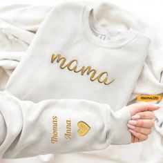 These exquisitely personalized sweatshirt will make your day a little extraordinary and meaningful. They're also great gifts for Mother's Day, Father's Day, Birthdays, Christmas, Halloween, and other significant events to make your loved ones feel even more special. Product details: Material: 100% cotton, 99/1 cotton/poly (Ash) Decoration type: Digital Print Our Products:  This is a customized product with a customized design Available in sizes S-5XL, unisex sizing Tearaway label Laundry guide: Gift Sweatshirt With Embroidered Text And Long Sleeves, Mother's Day Long Sleeve Sweatshirt With Embroidered Text, Personalized Long Sleeve Sweatshirt, Long Sleeve Sweatshirt With Embroidered Text For Mother's Day, Personalized Long Sleeve Sweatshirt For Mother's Day, Custom Text Long Sleeve Sweatshirt As A Gift, White Sweatshirt With Letter Embroidery As Gift, Personalized Sweatshirt For Mother's Day Gift, Personalized Cotton Sweatshirt As A Gift