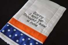 For any future Gator babies I may produce. Baby Burp Cloths, Burp Cloth, Maybe One Day, Having A Baby, Burp Cloths, Future Kids