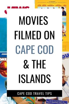 movies filmed on cape god and the islands are featured in this postcard with caption