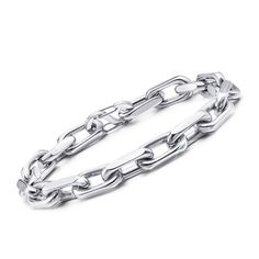 PRICES MAY VARY. MODERN CLASSIC - Add style to a basic look with this Paperclip bracelet. Our diamond cut rectangular links offer durability and shine, with a timeless design that never goes out of style. Hypoallergenic and Comfortable: Made of high-quality stainless steel, this bracelet is perfect for those with sensitive skin. You can wear it all day without any discomfort or irritation, making it a great choice for everyday wear. Ideal Dimensions : Bracelet total length 7.5 Inches,FIT FOR THE Cool Mens Bracelets, Paperclip Bracelet, Mens Diamond Bracelet, Mens Chain Bracelet, Mens Bracelets, Wrist Jewelry, Anchor Chain, Mens Gold Bracelets, Gifts For Boyfriend