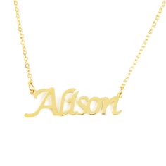 "Gold Plated Personalised Necklace Pendant A Wonderful Gift for Mother's Day, Birthdays, Thank You, Wedding, Engagement or any other Special Occasion *~ comes with Free Gift Box & Gift Bag ~* Exceptionally High Quality Solid Product at an Amazing Price! ~ Tested & Certified by the UK's Largest Assay Office ~ Necklace Thickness : 1mm approx Necklace Height : 5-8mm approx Necklace Width : 30mm to 70mm approx, depends on how many letters are in the name. Weight : 5g to 10g depending on the Personalized Gold Custom Name Necklace, Gold Nameplate Necklace With Custom Text, Elegant Personalized Name Charm Necklace, Elegant Personalized Name Charm Necklaces, Custom Text Gold Nameplate Necklace, Personalized Nameplate Charm Necklace, Personalized Custom Name Necklace Gift, Customizable Nameplate Charm Necklaces, Nameplate Charm Necklace For Personalized Gift