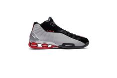 Men's Nike Shox BB4 Vince Carter Style: AT7843-003 Color: Black/Cement Grey-Gym Red Mens Nike Shox, Mens Brown Leather Boots, Nike Shox R4, Vince Carter, Black Cement, Cement Gray, Nike Shox, Brown Leather Boots, Men's Nike