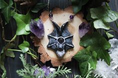 Beautiful bat necklace is a great present for gothic style fans, witches, and vampires. It is also a great gift if You are a bat lover. If You are looking for something special to be unique at the Halloween Party, it is the best choice. Bat is made of polyurethane, casted using author's mold and hand-painted with acrylic for miniatures, decorated with amethystine cabochon and covered with the glaze. Size of pendant is 5x4 cm. Chain length is 44 cm, I could change it by Your wish. For your inform Handmade Vampire Necklaces For Halloween, Handmade Black Fantasy Necklaces, Gothic Purple Necklace For Halloween, Handmade Black Necklace For Cosplay, Handmade Gothic Necklaces For Cosplay, Handmade Gothic Necklace For Cosplay, Mystical Black Necklace For Halloween, Bat Pendant, Bat Jewelry