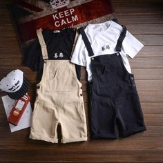 Casual Cotton Overall Shorts, Black Cotton Shortalls For Summer, Cotton Shortalls With Pockets, Mens Overalls Shorts, Overalls Outfit Men, Short Overalls Outfit, Black Short Jumpsuit, Khaki Jumpsuit, Overalls Summer