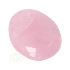 a pink oval shaped stone on a white background