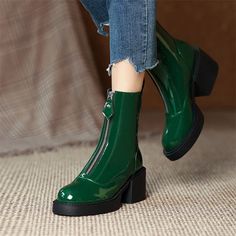 Clemen Women's Patent Leather Ankle Boots | Ultrasellershoes.com – Ultra Seller Shoes Aesthetic Boots Outfit, Leather Jacket Drawing, Drawing Boots, Wallpaper Leather, Leather Wallpaper, Leather Aesthetic, Leather Dress Outfit, Painted Leather Bag, Short Leather Skirts