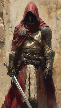 Dark Fantasy Knight Art, Dark Medieval Fantasy Art, Fantasy King Art, Hooded Knight, Painting Trends, Fantasy Knight, Dark Fantasy Artwork, Knight Art, Dungeons And Dragons Characters