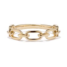 Show-off your unique style with this lovely link ring. Hypoallergenic 14k polished yellow gold is great for sensitive skin. Luxury 14k Gold-tone Rings, Elegant Gold-tone Chain Ring For Gift, Timeless Gold Chain Ring Tarnish Resistant, Modern 14k Gold-tone Rings, Minimalist 14k Gold-tone Ring, Classic Gold Rings With Oval Link, Elegant Tarnish Resistant Link Chain Ring, Oval Yellow Gold Stackable Rings Tarnish Resistant, Elegant Tarnish-resistant Link Chain Ring