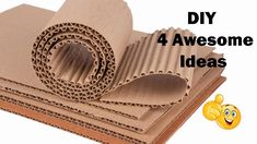 four pieces of cardboard with the words diy 4 awesome ideas