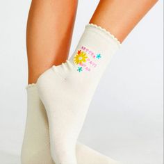 Pacsun Delivers This Funtimes Better Days Ahead Floral Stitch Design, Onesize, Multicolor. Space Socks, Better Days, Cream Style, Stitch Design, Pacsun, Socks Women, Crew Socks, Pink Yellow, Hosiery