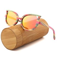 Handmade wooden sunglasses. Lens:UV400, polarized Wood: Bamboo Included: Sunglasses, Glasses case, Glasses cloth, Glasses bag, Polarized test card Multicolor Sunglasses For Summer Outdoor, Multicolor Cat Eye Sunglasses For Beach, Multicolor Polarized Wayfarer Sunglasses, Custom Corporate Gifts, Corporate Christmas Gifts, Lens Colour, Bamboo Sunglasses, Fashion Packaging, Luxury Cat