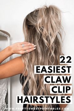 claw clip hairstyles How To Style Hair With Clips, How To Style A Claw Clip With Long Hair, Claw Clip Styles For Medium Hair, Claw Clip Long Straight Hair, Jaw Hair Clip Hairstyles, Ways To Use A Hair Claw Clip, Long Hair Hair Dos, Easy Updos For Medium Hair With Claw Clip, Claw Clip Messy Bun Hack